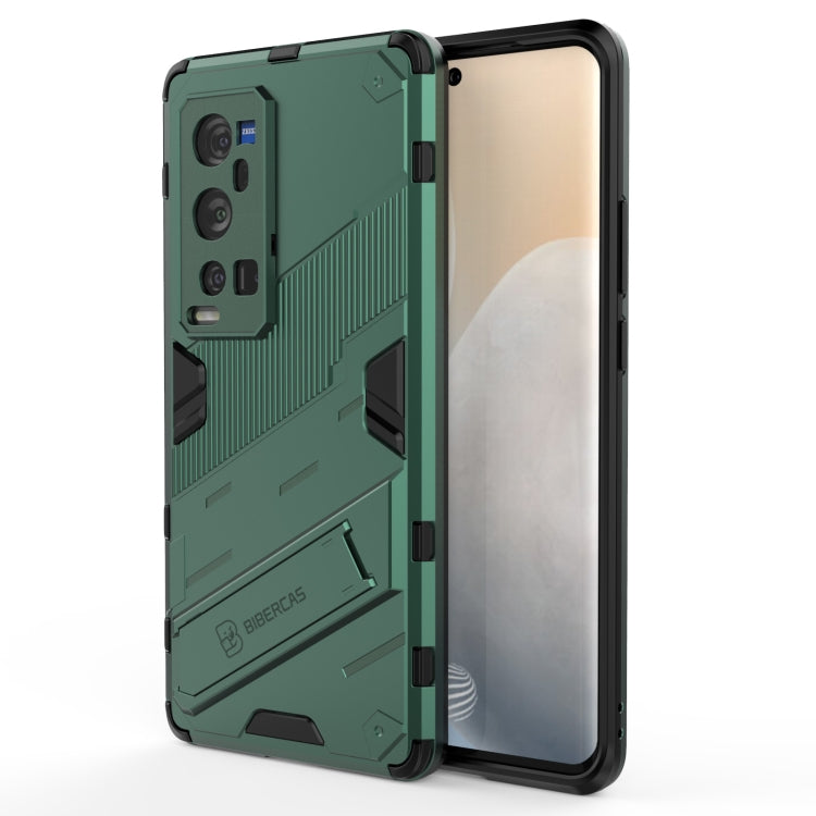 Punk Armor 2 in 1 PC + TPU Shockproof Case with Invisible Holder For vivo X60 Pro Plus 5G