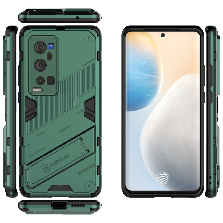 Punk Armor 2 in 1 PC + TPU Shockproof Case with Invisible Holder For vivo X60 Pro Plus 5G