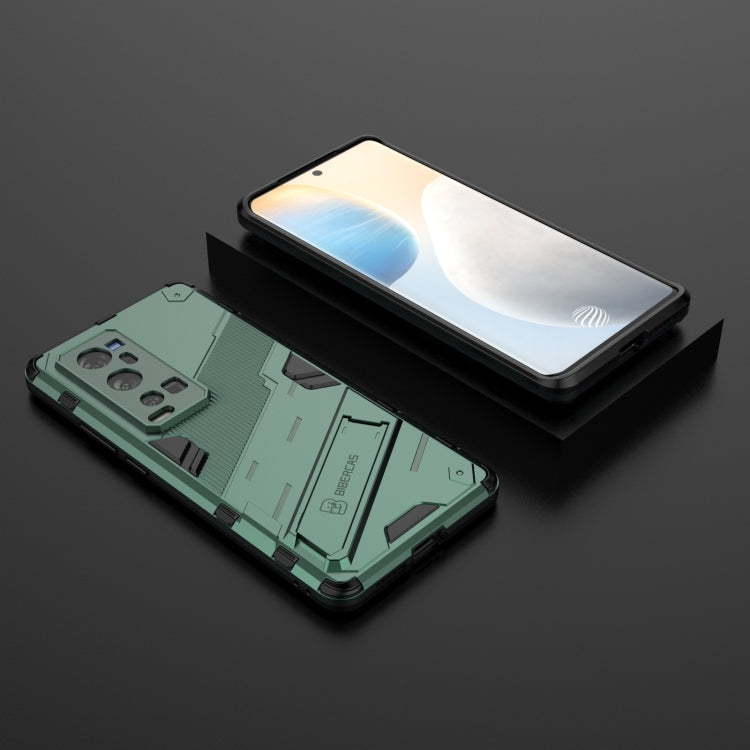 Punk Armor 2 in 1 PC + TPU Shockproof Case with Invisible Holder For vivo X60 Pro Plus 5G