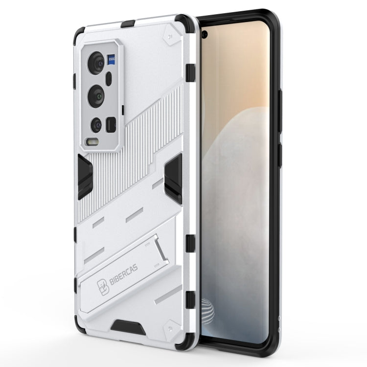 Punk Armor 2 in 1 PC + TPU Shockproof Case with Invisible Holder For vivo X60 Pro Plus 5G