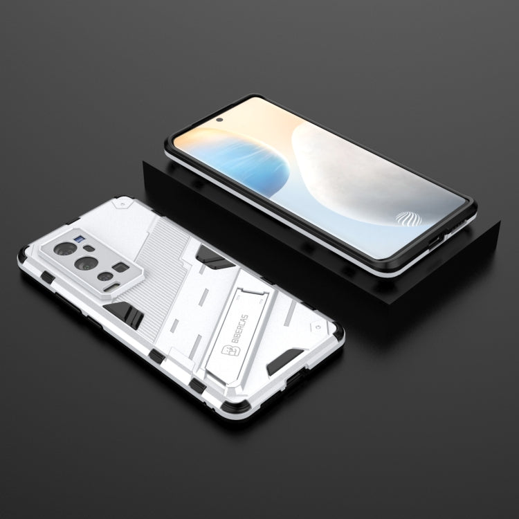 Punk Armor 2 in 1 PC + TPU Shockproof Case with Invisible Holder For vivo X60 Pro Plus 5G