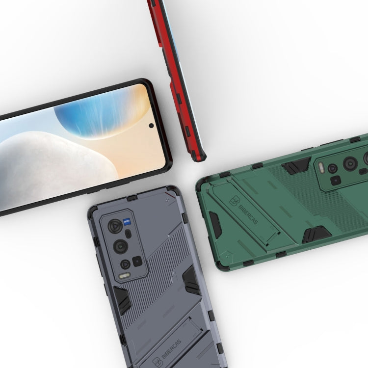 Punk Armor 2 in 1 PC + TPU Shockproof Case with Invisible Holder For vivo X60 Pro Plus 5G