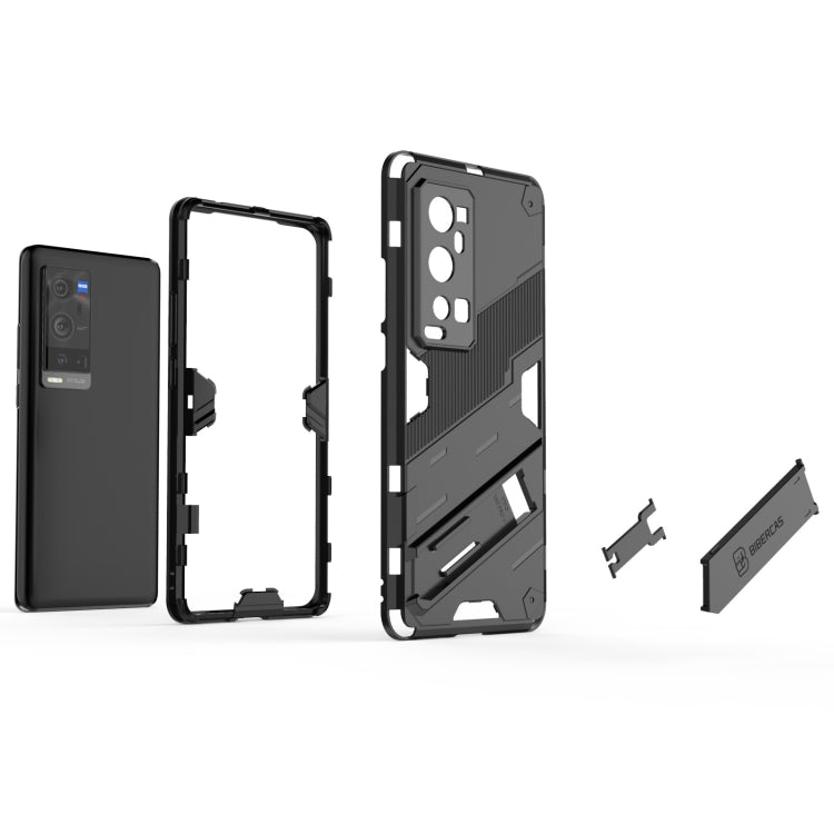 Punk Armor 2 in 1 PC + TPU Shockproof Case with Invisible Holder For vivo X60 Pro Plus 5G