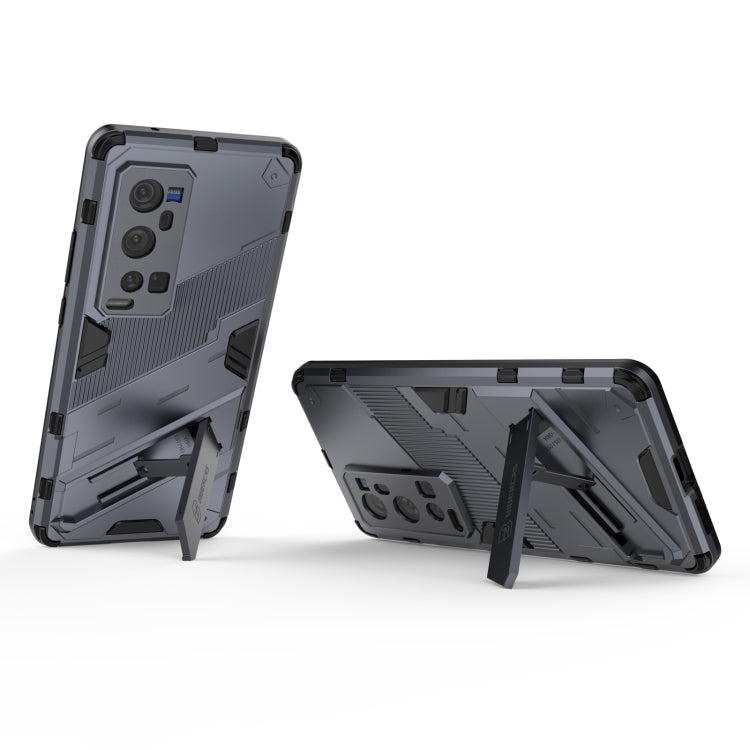 Punk Armor 2 in 1 PC + TPU Shockproof Case with Invisible Holder For vivo X60 Pro Plus 5G
