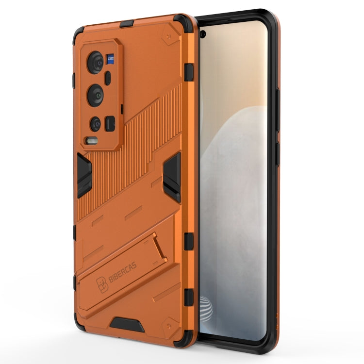 Punk Armor 2 in 1 PC + TPU Shockproof Case with Invisible Holder For vivo X60 Pro Plus 5G
