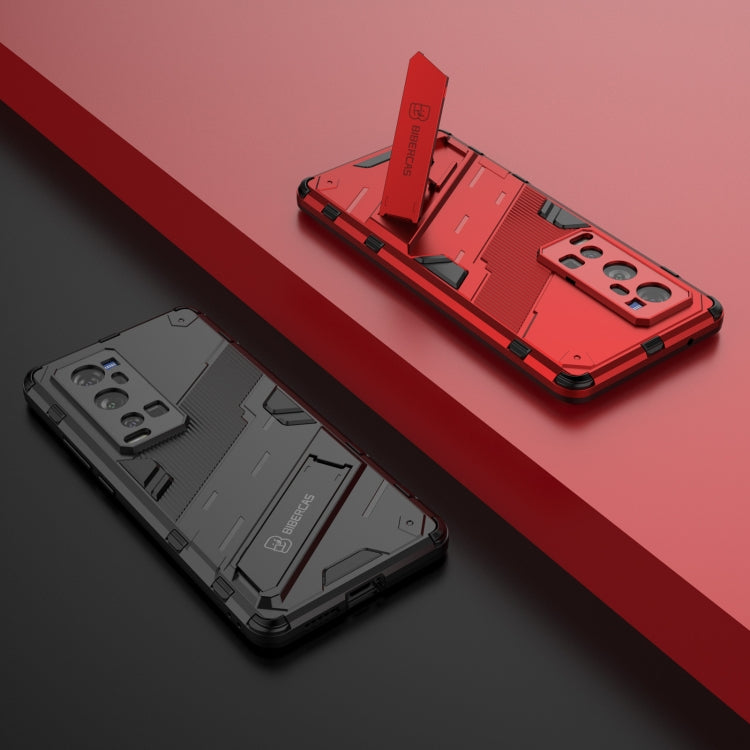 Punk Armor 2 in 1 PC + TPU Shockproof Case with Invisible Holder For vivo X60 Pro Plus 5G