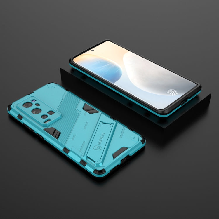 Punk Armor 2 in 1 PC + TPU Shockproof Case with Invisible Holder For vivo X60 Pro Plus 5G