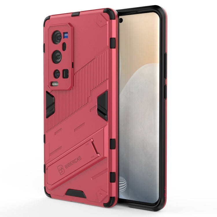 Punk Armor 2 in 1 PC + TPU Shockproof Case with Invisible Holder For vivo X60 Pro Plus 5G