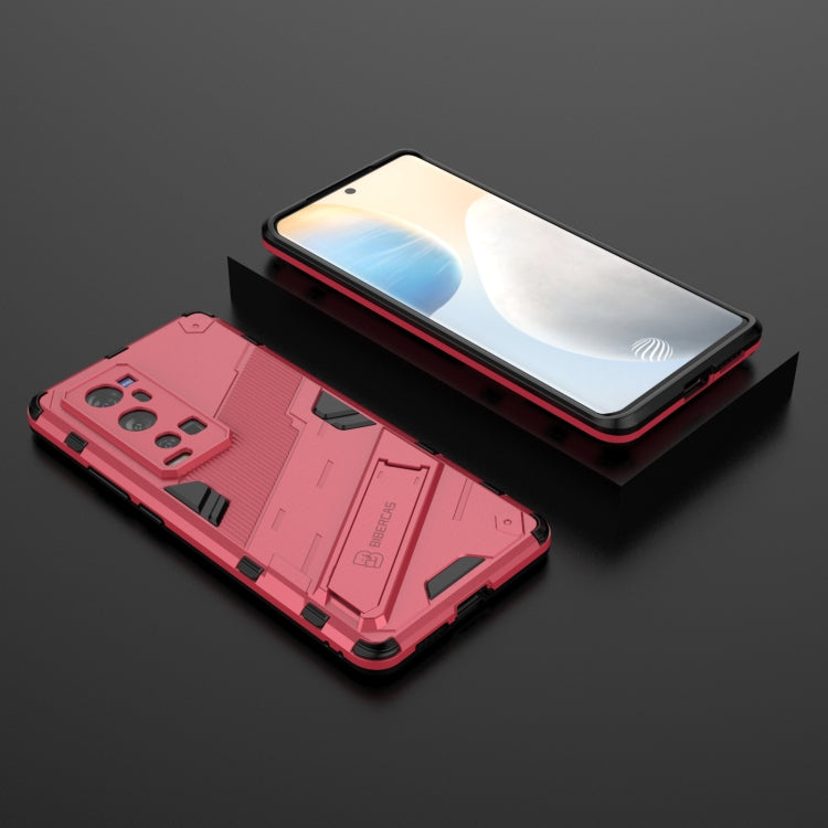 Punk Armor 2 in 1 PC + TPU Shockproof Case with Invisible Holder For vivo X60 Pro Plus 5G