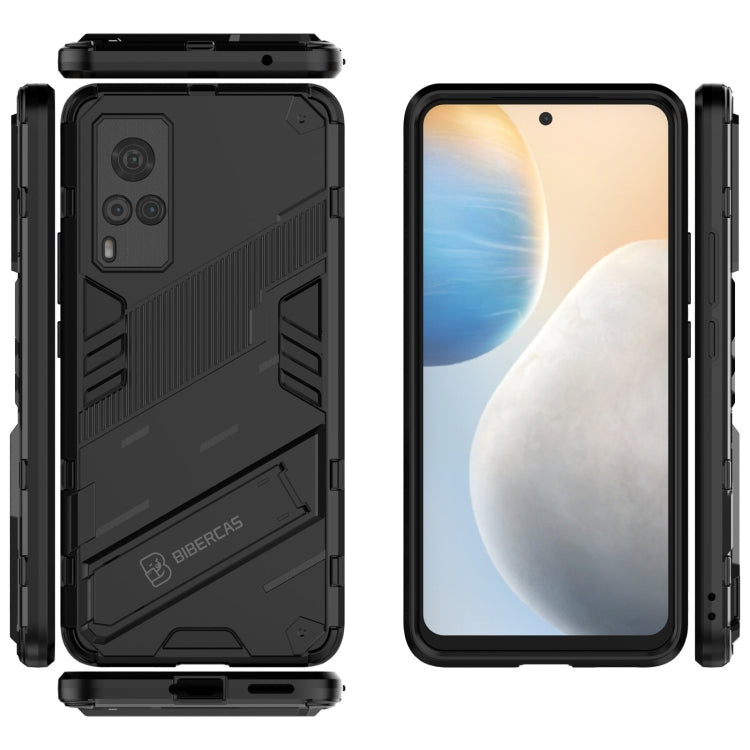 Punk Armor 2 in 1 PC + TPU Shockproof Case with Invisible Holder For vivo X60 5G