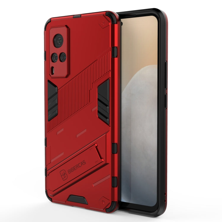 Punk Armor 2 in 1 PC + TPU Shockproof Case with Invisible Holder For vivo X60 5G
