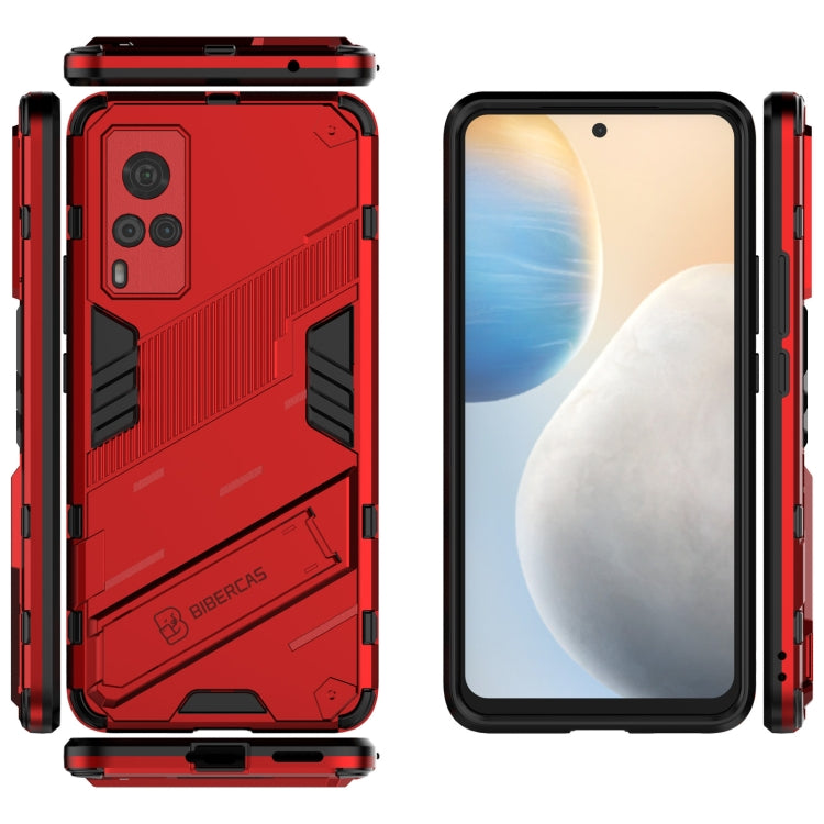 Punk Armor 2 in 1 PC + TPU Shockproof Case with Invisible Holder For vivo X60 5G