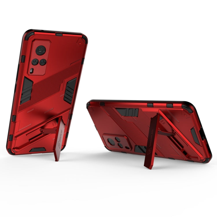 Punk Armor 2 in 1 PC + TPU Shockproof Case with Invisible Holder For vivo X60 5G