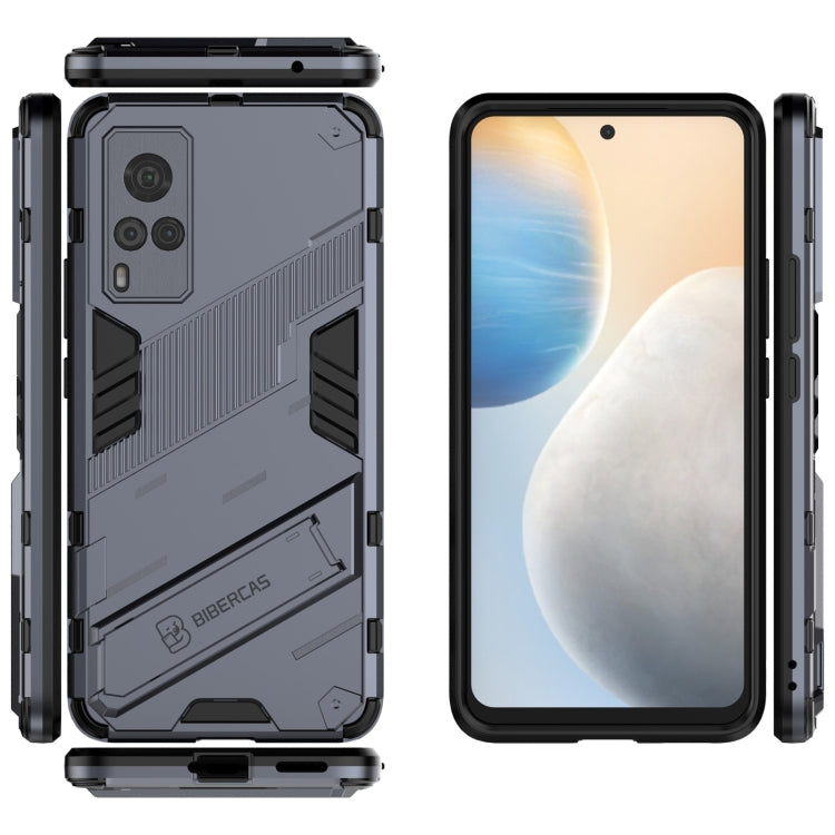 Punk Armor 2 in 1 PC + TPU Shockproof Case with Invisible Holder For vivo X60 5G