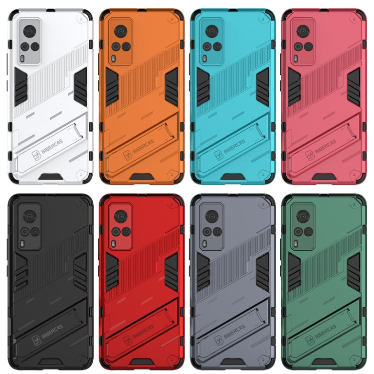 Punk Armor 2 in 1 PC + TPU Shockproof Case with Invisible Holder For vivo X60 5G