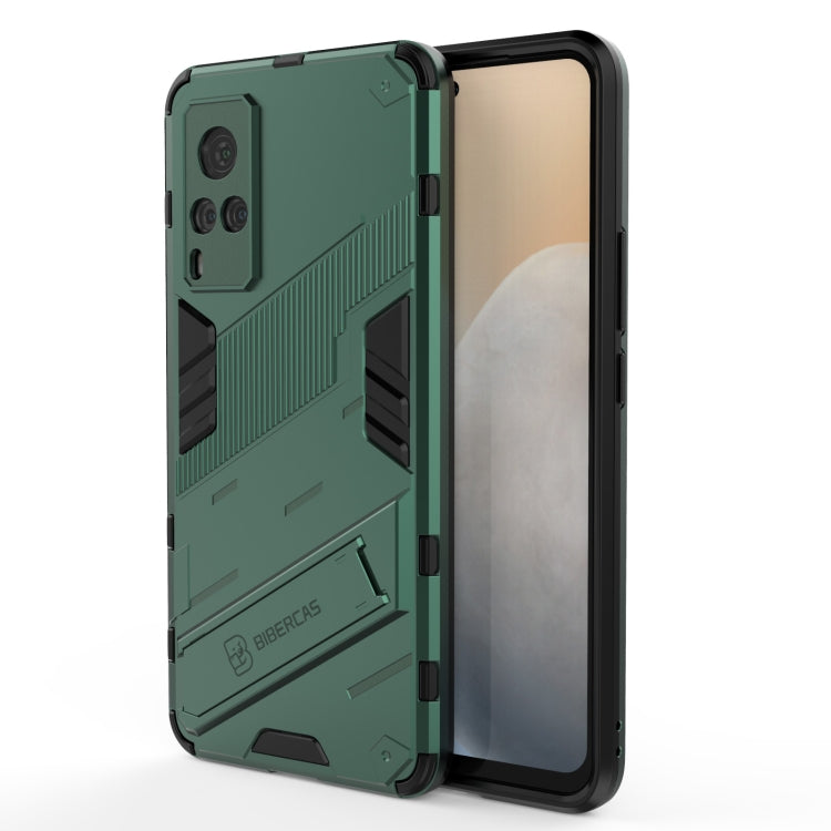 Punk Armor 2 in 1 PC + TPU Shockproof Case with Invisible Holder For vivo X60 5G