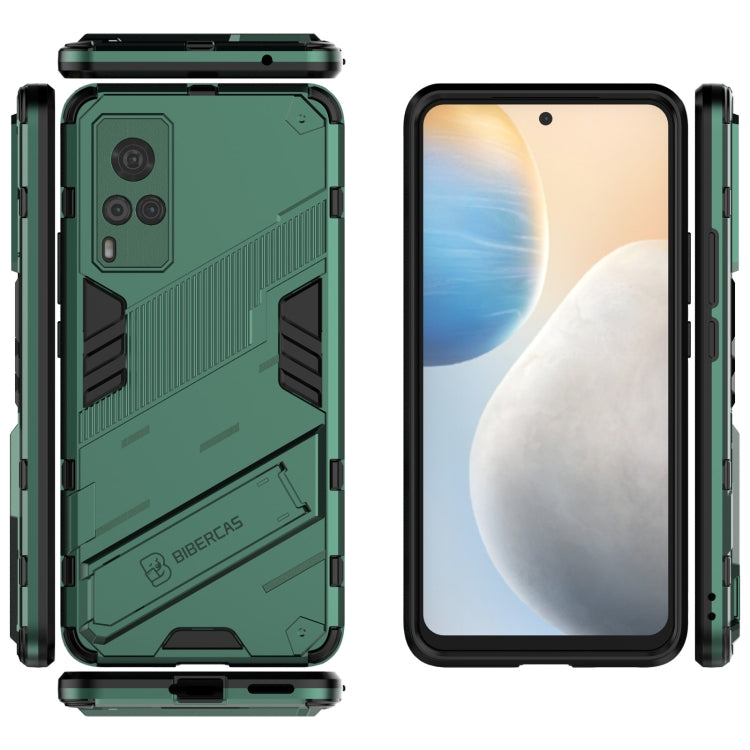 Punk Armor 2 in 1 PC + TPU Shockproof Case with Invisible Holder For vivo X60 5G