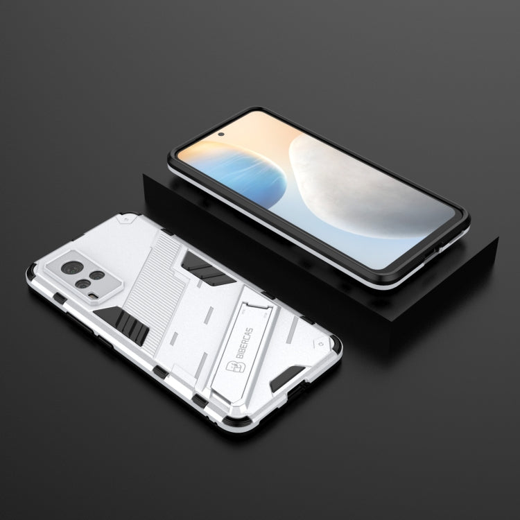 Punk Armor 2 in 1 PC + TPU Shockproof Case with Invisible Holder For vivo X60 5G
