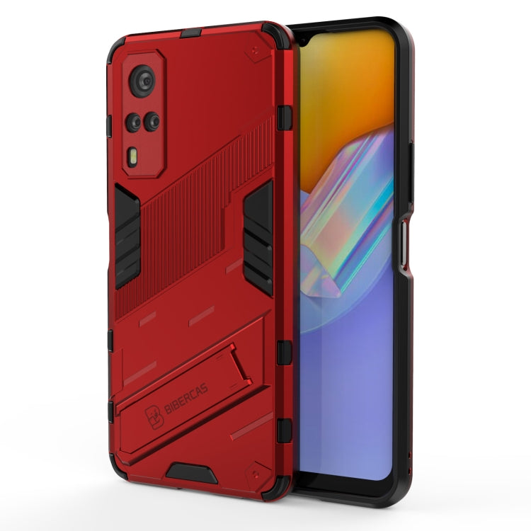 Punk Armor 2 in 1 PC + TPU Shockproof Case with Invisible Holder For vivo Y51(2020 Indian Version)