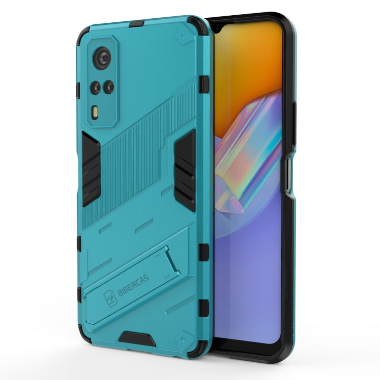 Punk Armor 2 in 1 PC + TPU Shockproof Case with Invisible Holder For vivo Y51(2020 Indian Version)