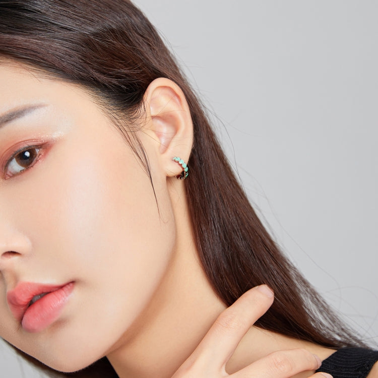 S925 Sterling Silver Heart Dripping Oil Women Earrings