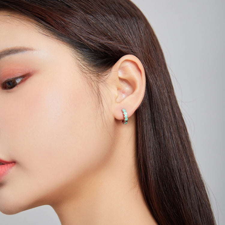S925 Sterling Silver Heart Dripping Oil Women Earrings