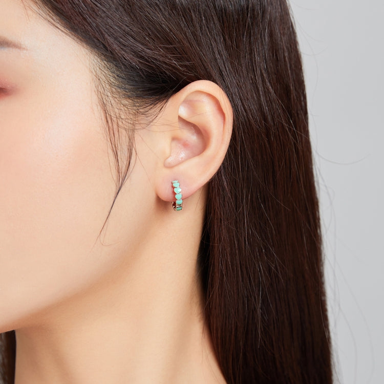 S925 Sterling Silver Heart Dripping Oil Women Earrings