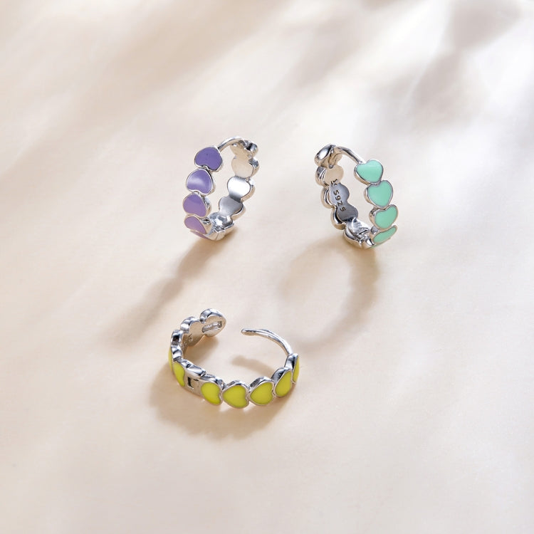 S925 Sterling Silver Heart Dripping Oil Women Earrings