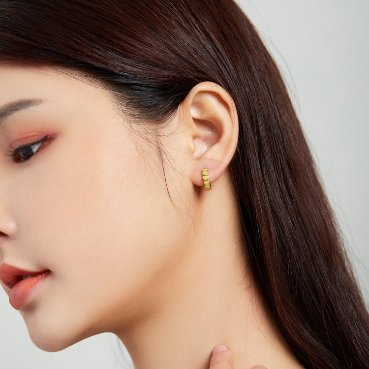 S925 Sterling Silver Heart Dripping Oil Women Earrings