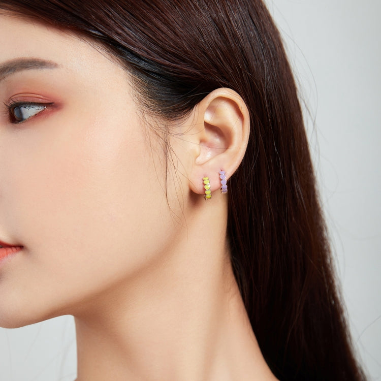 S925 Sterling Silver Heart Dripping Oil Women Earrings
