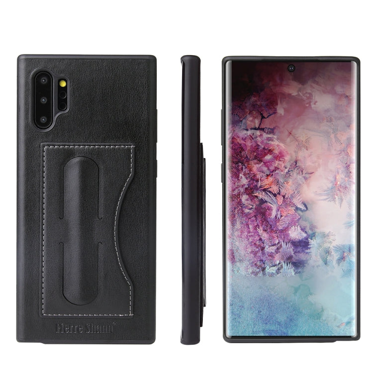 For Galaxy Note10+ Fierre Shann Full Coverage Protective Leather Case with Holder & Card Slot