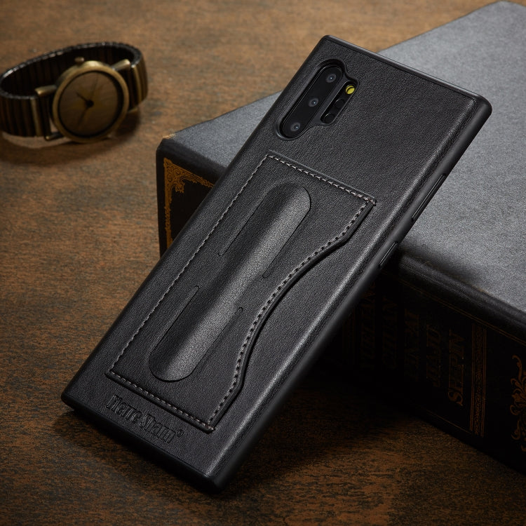 For Galaxy Note10+ Fierre Shann Full Coverage Protective Leather Case with Holder & Card Slot