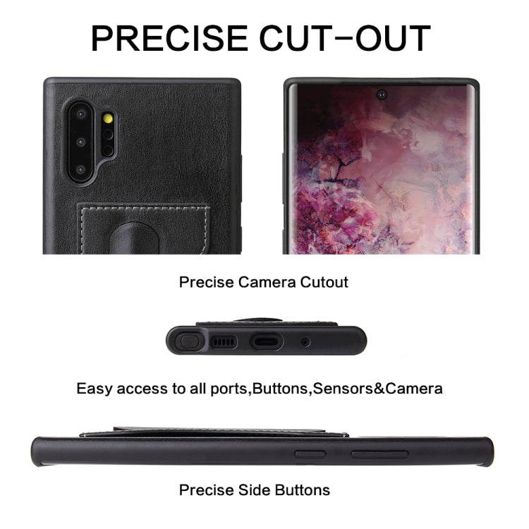 For Galaxy Note10+ Fierre Shann Full Coverage Protective Leather Case with Holder & Card Slot