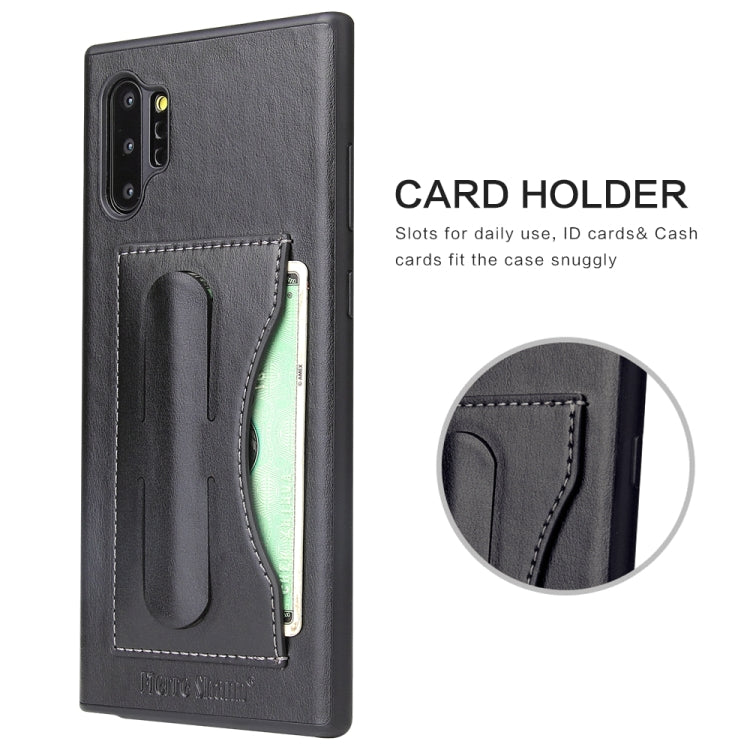 For Galaxy Note10+ Fierre Shann Full Coverage Protective Leather Case with Holder & Card Slot