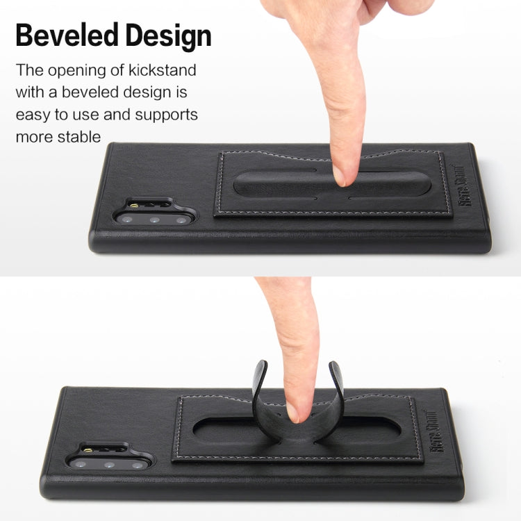 For Galaxy Note10+ Fierre Shann Full Coverage Protective Leather Case with Holder & Card Slot