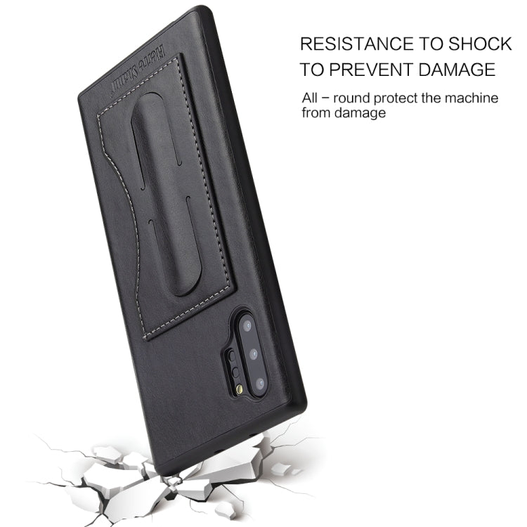 For Galaxy Note10+ Fierre Shann Full Coverage Protective Leather Case with Holder & Card Slot