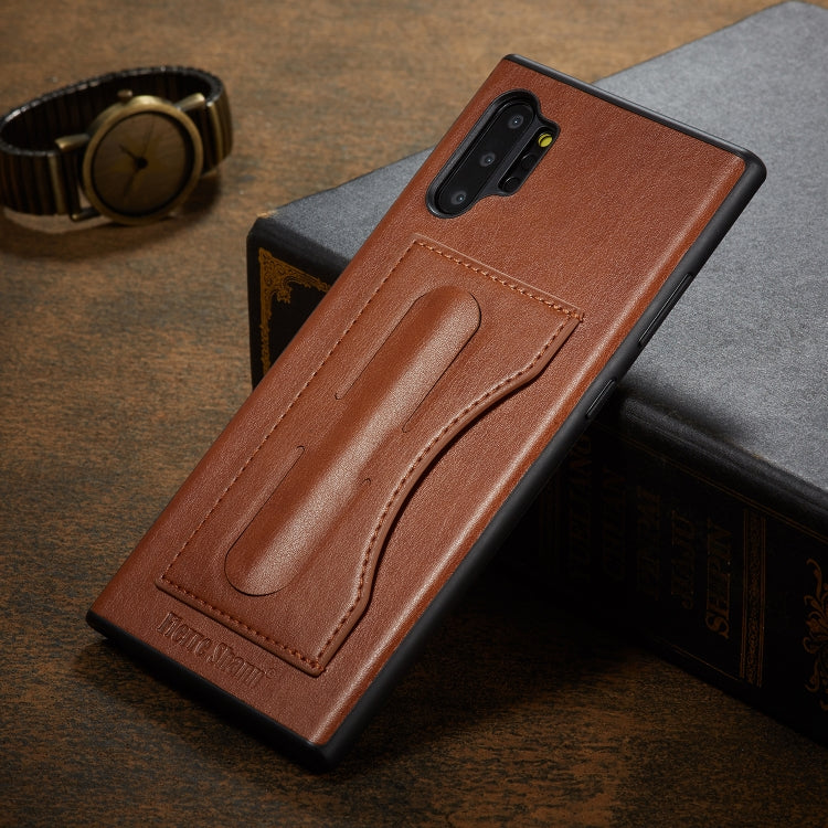 For Galaxy Note10+ Fierre Shann Full Coverage Protective Leather Case with Holder & Card Slot