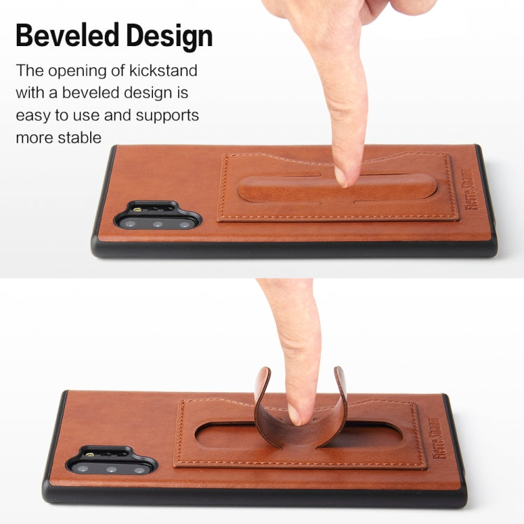 For Galaxy Note10+ Fierre Shann Full Coverage Protective Leather Case with Holder & Card Slot