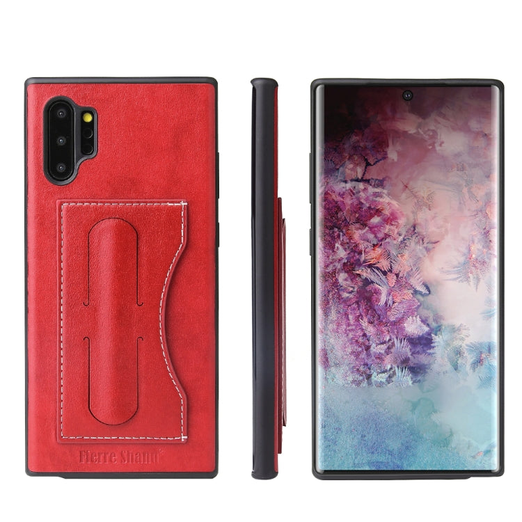 For Galaxy Note10+ Fierre Shann Full Coverage Protective Leather Case with Holder & Card Slot