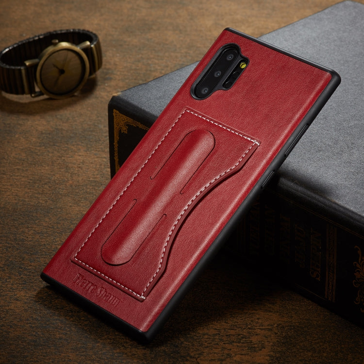 For Galaxy Note10+ Fierre Shann Full Coverage Protective Leather Case with Holder & Card Slot
