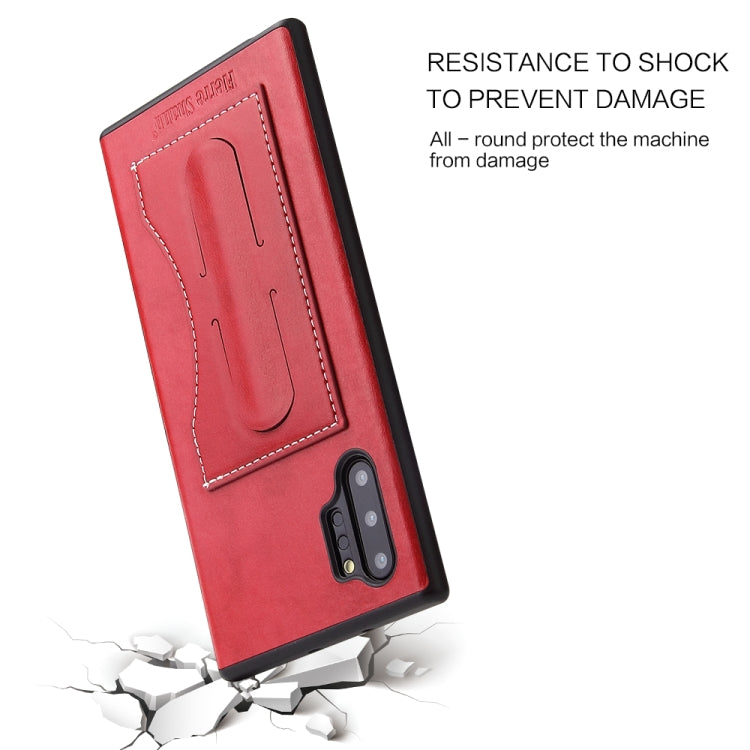 For Galaxy Note10+ Fierre Shann Full Coverage Protective Leather Case with Holder & Card Slot