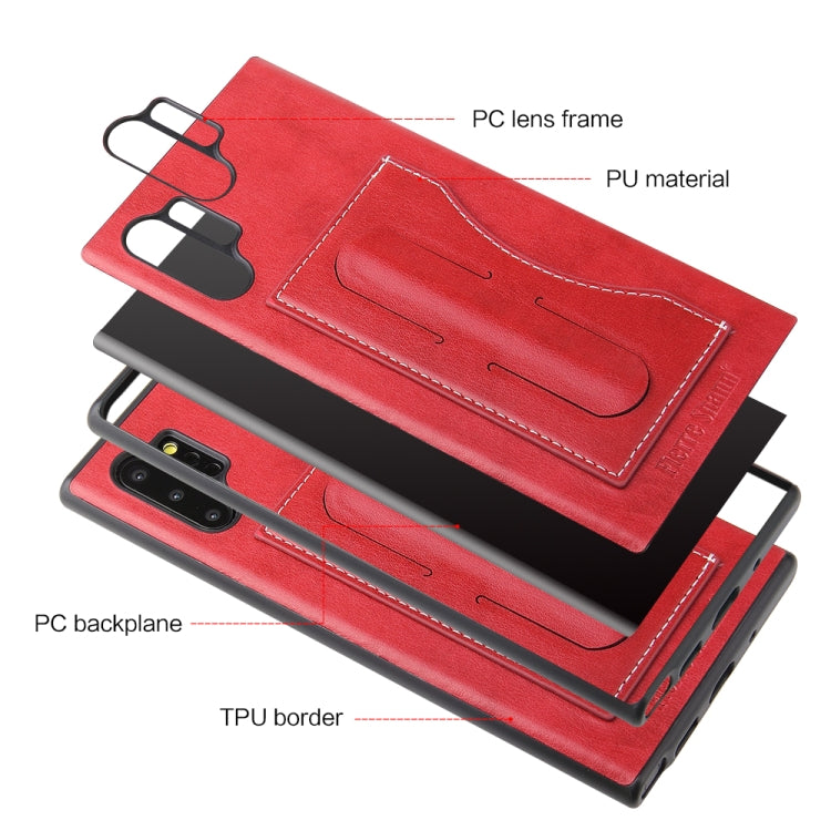 For Galaxy Note10+ Fierre Shann Full Coverage Protective Leather Case with Holder & Card Slot