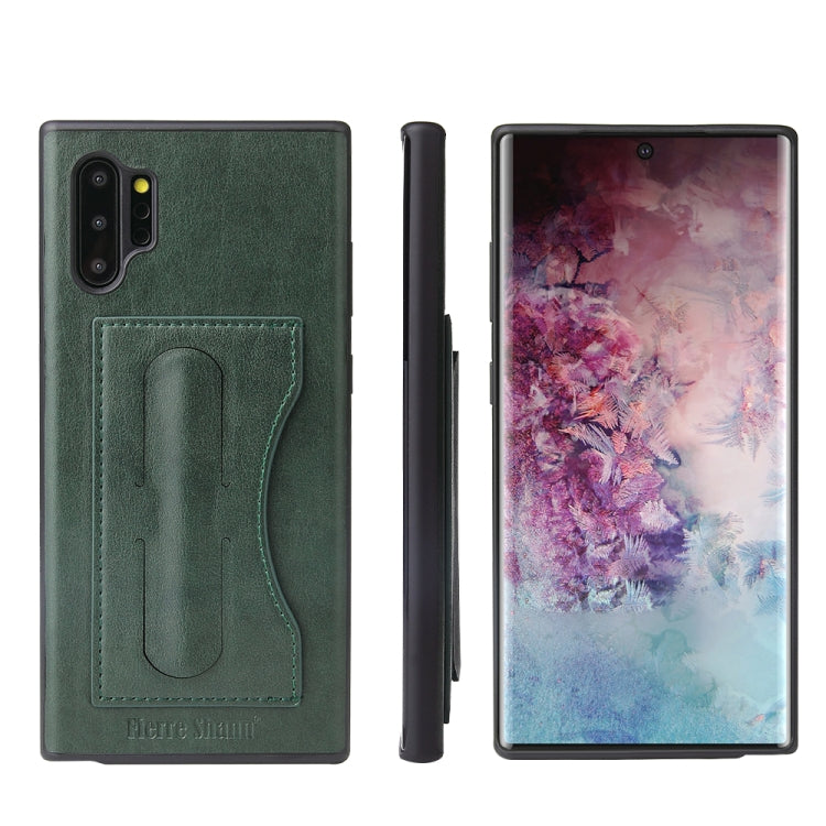 For Galaxy Note10+ Fierre Shann Full Coverage Protective Leather Case with Holder & Card Slot