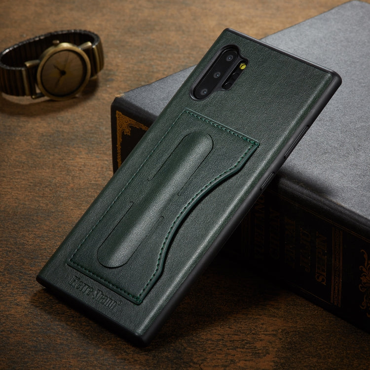 For Galaxy Note10+ Fierre Shann Full Coverage Protective Leather Case with Holder & Card Slot