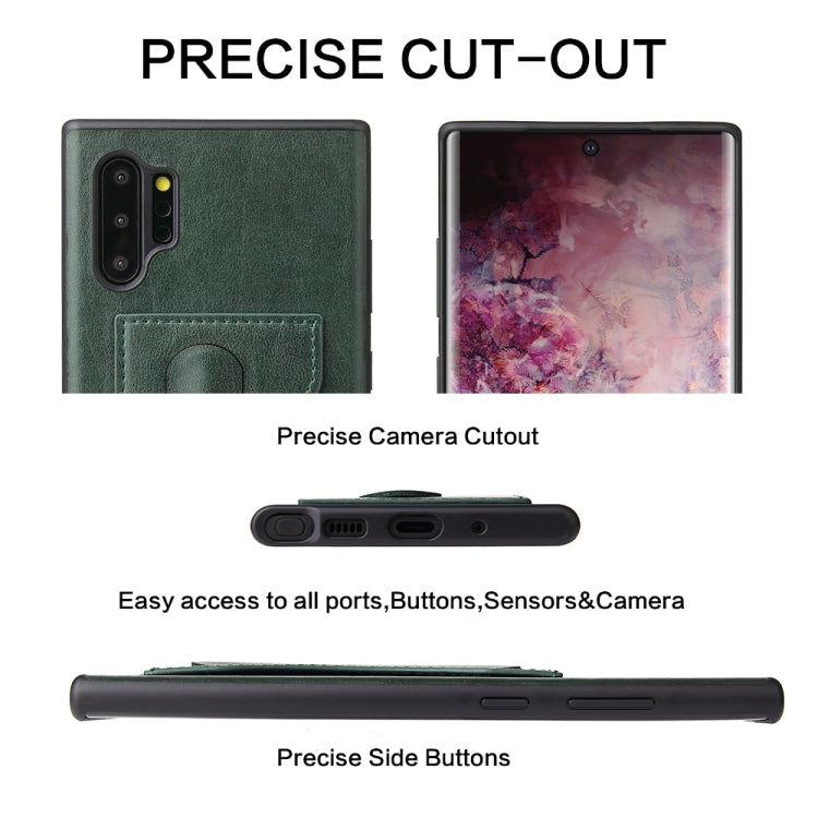 For Galaxy Note10+ Fierre Shann Full Coverage Protective Leather Case with Holder & Card Slot