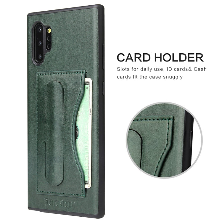 For Galaxy Note10+ Fierre Shann Full Coverage Protective Leather Case with Holder & Card Slot