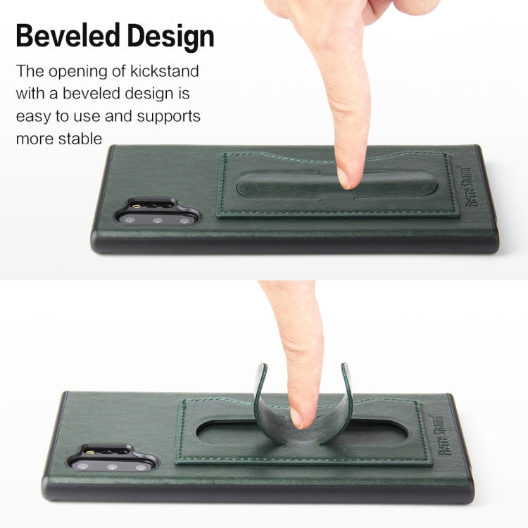 For Galaxy Note10+ Fierre Shann Full Coverage Protective Leather Case with Holder & Card Slot