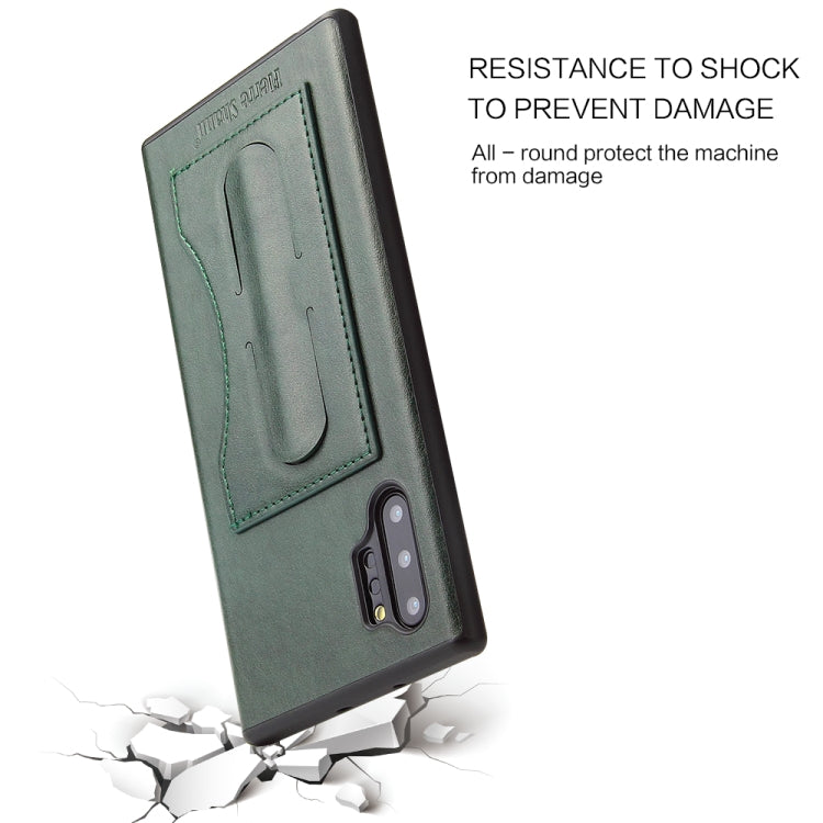 For Galaxy Note10+ Fierre Shann Full Coverage Protective Leather Case with Holder & Card Slot