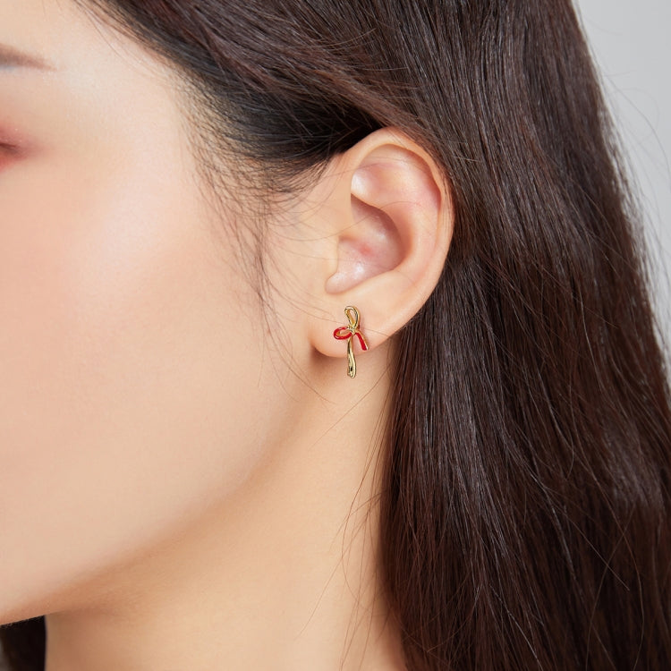 S925 Sterling Silver Bowknot Women Earrings
