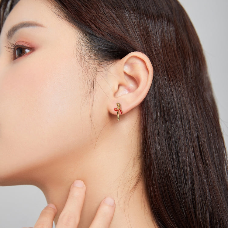 S925 Sterling Silver Bowknot Women Earrings